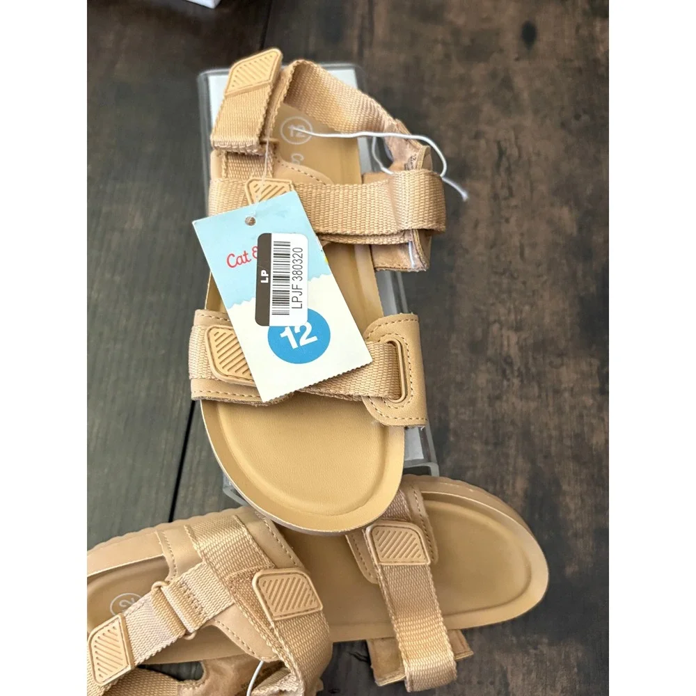 Toddler Boy Cedric Sandals by‎ Cat & Jack Tan New With Tags